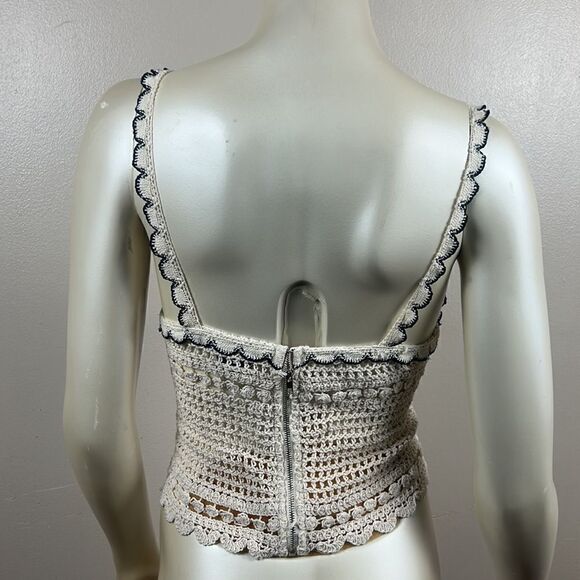 Open-Knit Crochet Cami size small shirt top S - Picture 7 of 9